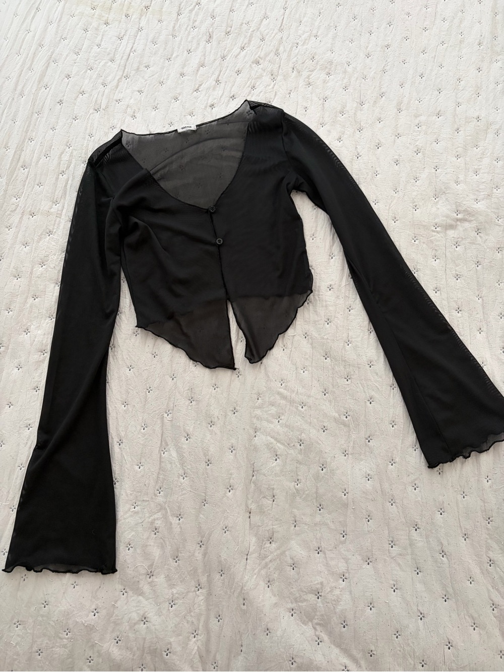 Gothic sheer black cropped bolero cardigan